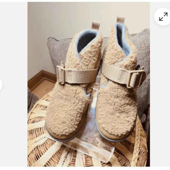 Chaco Ramble Fluff Bootie Ankle Boots Big Kids Boys Girls Size 3 Brown Fleece - Picture 1 of 6